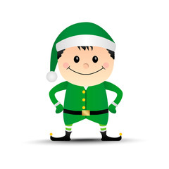 Merry christmas. Vector elf.