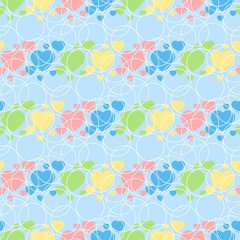 Colorful hearts seamless pattern. Seamless background with colorful heart shape design. Vector illustration