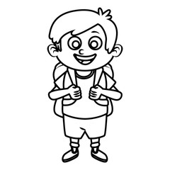 Obraz premium Cute schoolboy cartoon