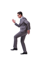 Puppet businessman isolated on white background