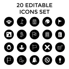 Set of 20 mark filled and outline icons