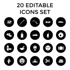 Set of 20 clipart filled icons