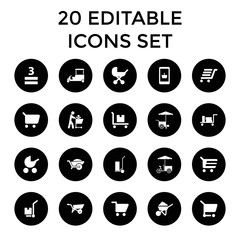 Set of 20 cart filled icons