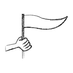 Hand holding a flag