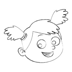 Cute girl face cartoon