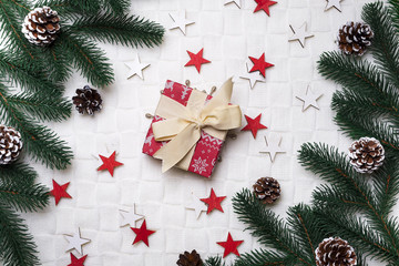 Christmas background with decorations.