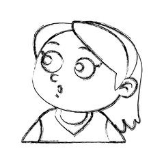 Cute girl face cartoon