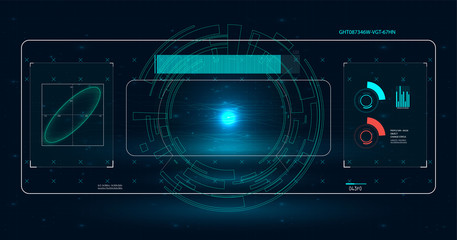 HUD for your application.dashboard.space blue background. The design of the future