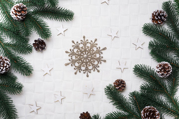 Naklejka na ściany i meble Christmas background with decorations.