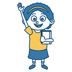 Cute school girl cartoon