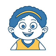 Cute girl face cartoon