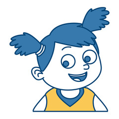 Cute girl face cartoon