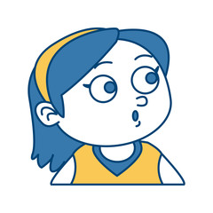 Cute girl face cartoon