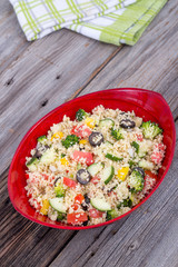 bowl of couscous salad