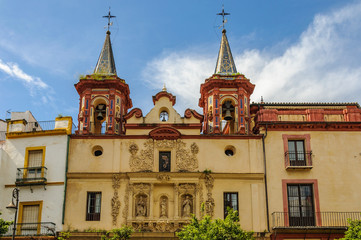 Fototapeta na wymiar Church façade in Seville, Spain