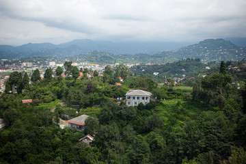 Aerial panoramic view of downtown of Batumi