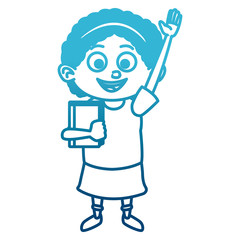 Cute school girl cartoon