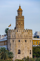 Fototapeta na wymiar Golden Tower in Seville, Spain