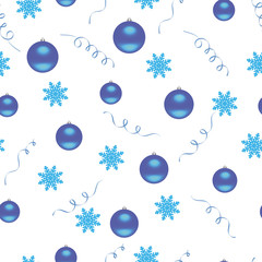 Fototapeta na wymiar Christmas blue balls. Seamless background. Can be used for web p