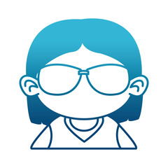 Cute girl with sunglasses cartoon