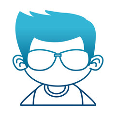Cute boy with sunglasses cartoon
