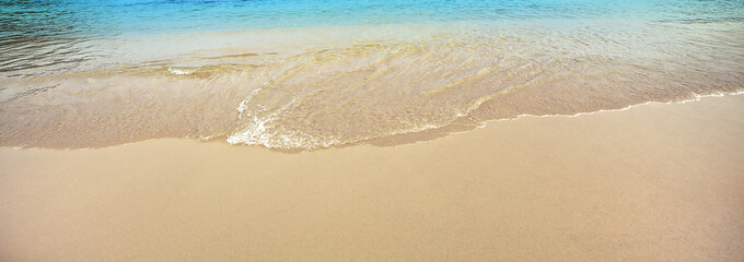 Fototapeta na wymiar Panoramic view sea beach sand