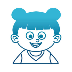 Cute girl face cartoon