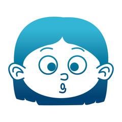 Cute girl face cartoon