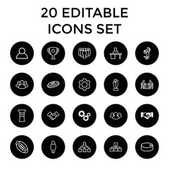 Set of 20 team outline icons