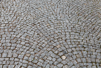 Granite paving stones in Prague