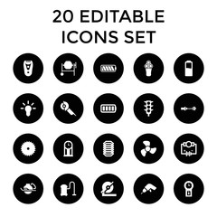 Set of 20 electric filled icons