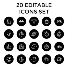 Set of 20 race outline icons