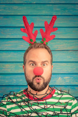 Funny man on Christmas eve