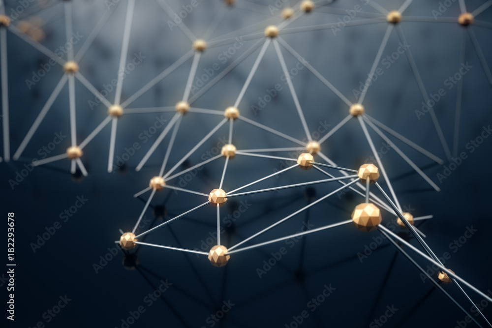 Poster 3d illustration abstract background, connection and lines of technology. abstract background network