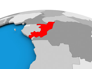 Fototapeta premium Congo on political globe