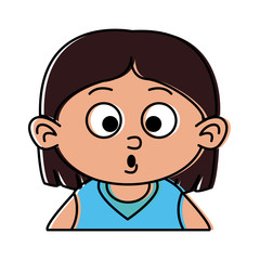 Cute girl face cartoon