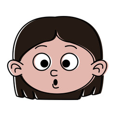 Cute girl face cartoon