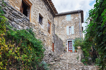 Fototapeta na wymiar Impression of the village Saint Montan in the Ardeche region of France
