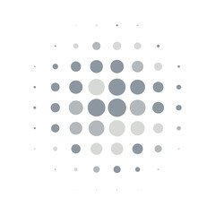 silver round halftone pattern. Vector illustration for design