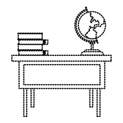 School desk with elements