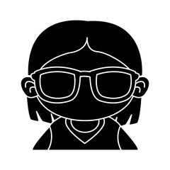 Cute girl with sunglasses cartoon