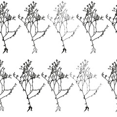 Floral vector seamless pattern with a herbal twig.