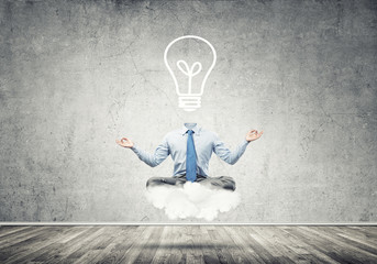 Businessman relaxing and waiting for inspiration