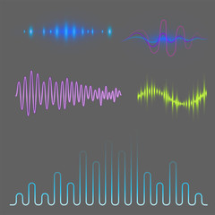 Obraz premium Vector digital music equalizer audio waves design template audio signal visualization signal illustration.