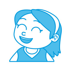 Cute girl face cartoon