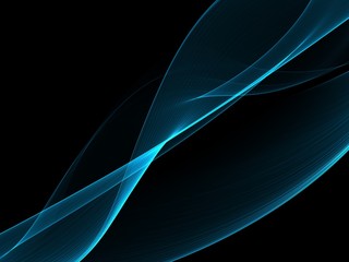 Creative Blue Fractal Waves Art Abstract Background