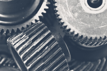 Close-up view of stack of gears