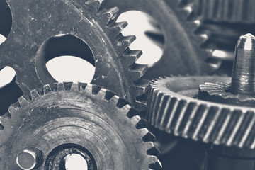 Close-up view of stack of gears