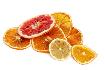 dried citrus fruit isolated on white