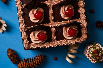 Cherry cake with chocolate